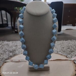Chic Blue Geometric Necklace
